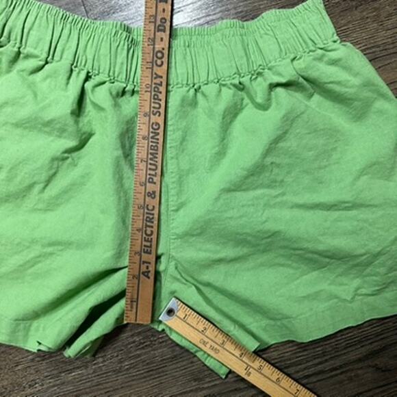 LUCY&YAK Jessie Organic Cotton Linen Elastic Shorts Matcha Green sz XL - Picture 3 of 7